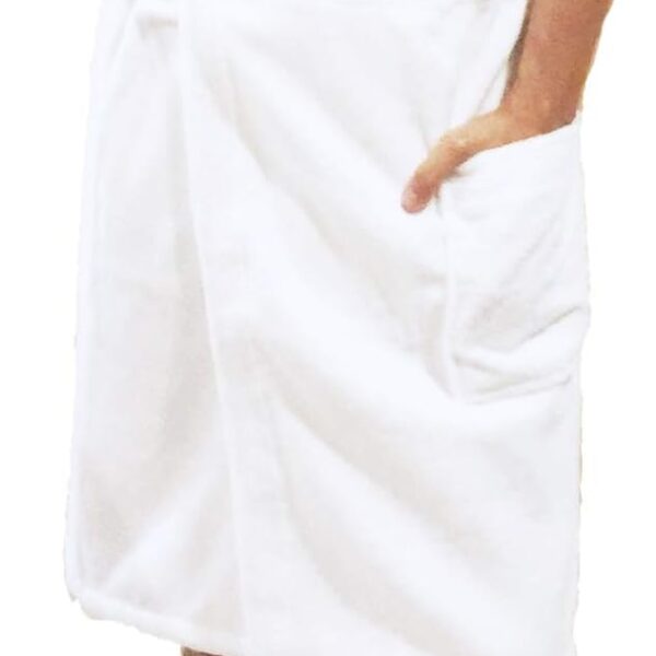 White XX Large Men's Shower Wrap Towel